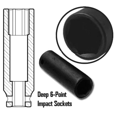 Gourmetgalley 0.75 in. Drive with 2.87 in. Deep Impact Socket GO3577311